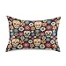 HaJie Kissenbezug, mexikanischer Totenkopf-Blumensatin, 100 % Polyester, Kissenbezug für Haar und Haut, Standardgröße 50,8 x 66 cm, 1 Stück