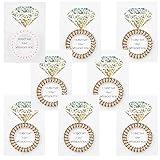 Deutrnew Bridesmaid Gifts Set Include 8 Pack Spiral Hair Ties with Laser Diamond Card for Bacheloret