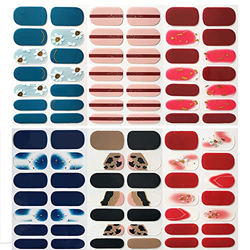 ALUBES ネイルシール 手用 6枚入り ネイルステッカー 手の爪 3Dネイルシール ネイルデザイン ネイルアート ジェルネイル 花 可愛い レディース 初心者