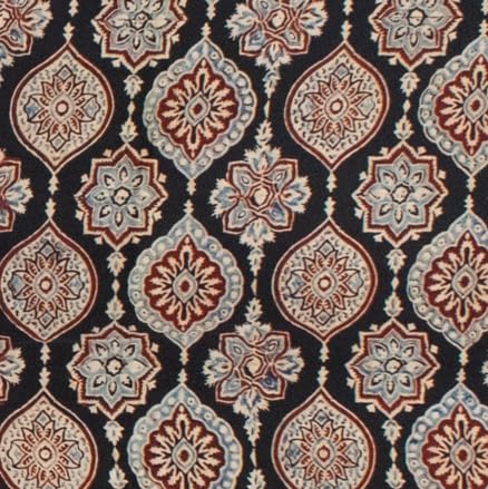 Image of Ethnics of Kutch Womenss Ajrakh Modal Silk Natural Dye Hand Block Print Saree with Blouse Piece - 5.5 Mtr Length
