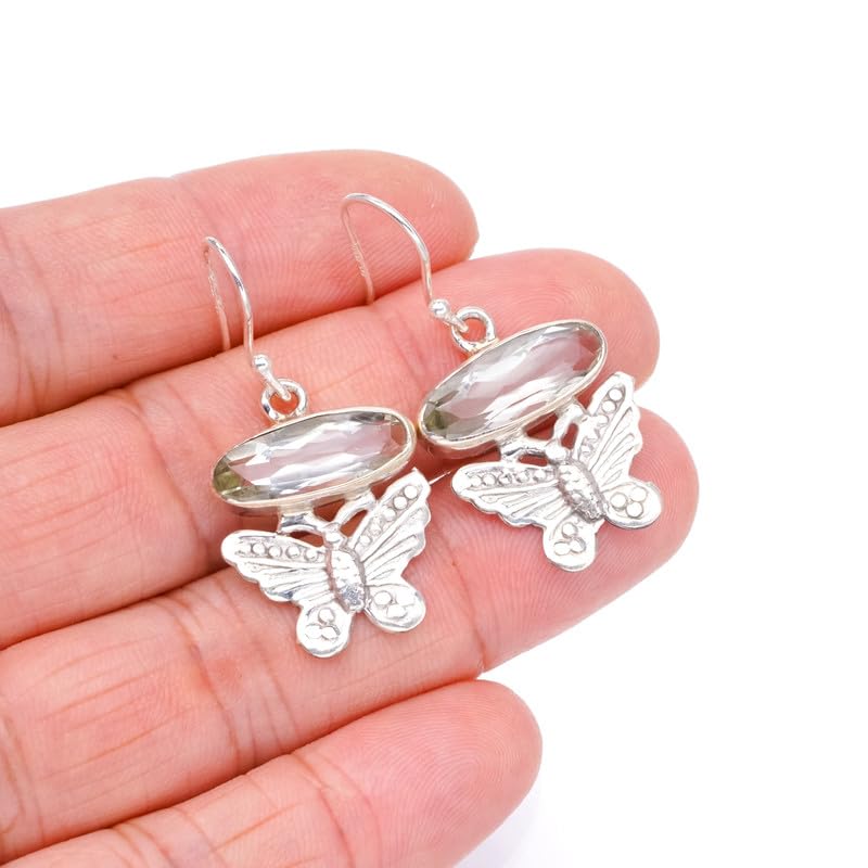 Améthyste verte boucles d'oreilles argent 925 idée cadeau anniversaire - 3