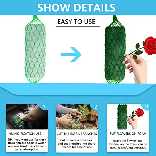 9.2Ft Floral Foam Garland For Flowers,14 Piece Flower Sponge Blocks Kit,Absorption Flower Holder Arch Door,Floral Craft Dry Foam Bricks,Green Floral Foam Arrangement For Home Wedding Garden #TOP3