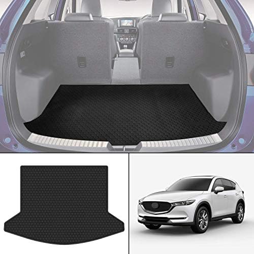 biosp Car Rear Cargo Liner for Mazda CX-5 CX5 2017 2018 2019 Trunk Mat All Weather Rubber Carpet Black Heavy Duty Custom Fit-Odorless Waterproof