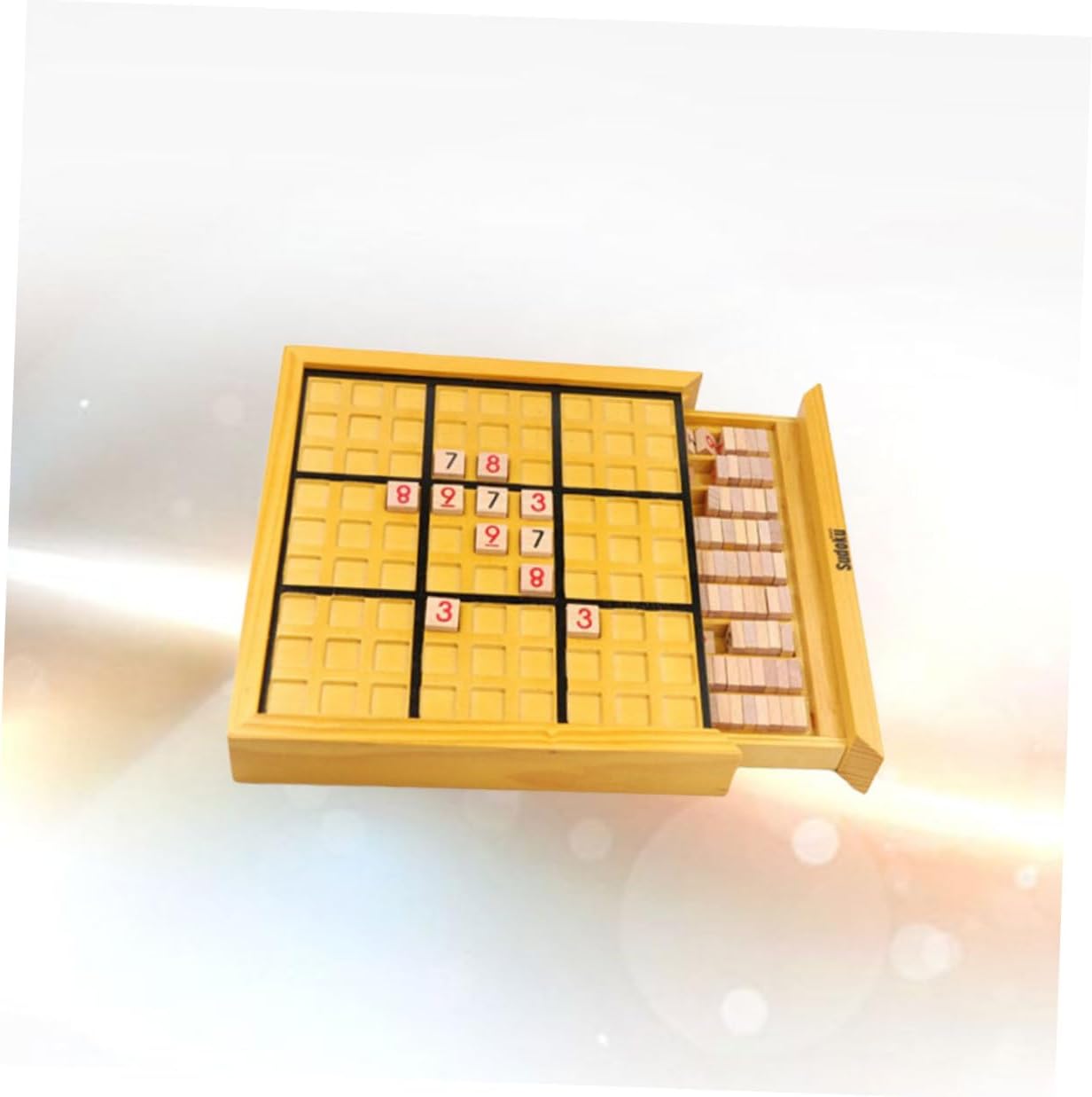 Wooden Sudoku Puzzle Board Game for Adults and Logical Reasoning Training Number Checkerboard Smooth Surface DIY Educational for Home and Party Playing