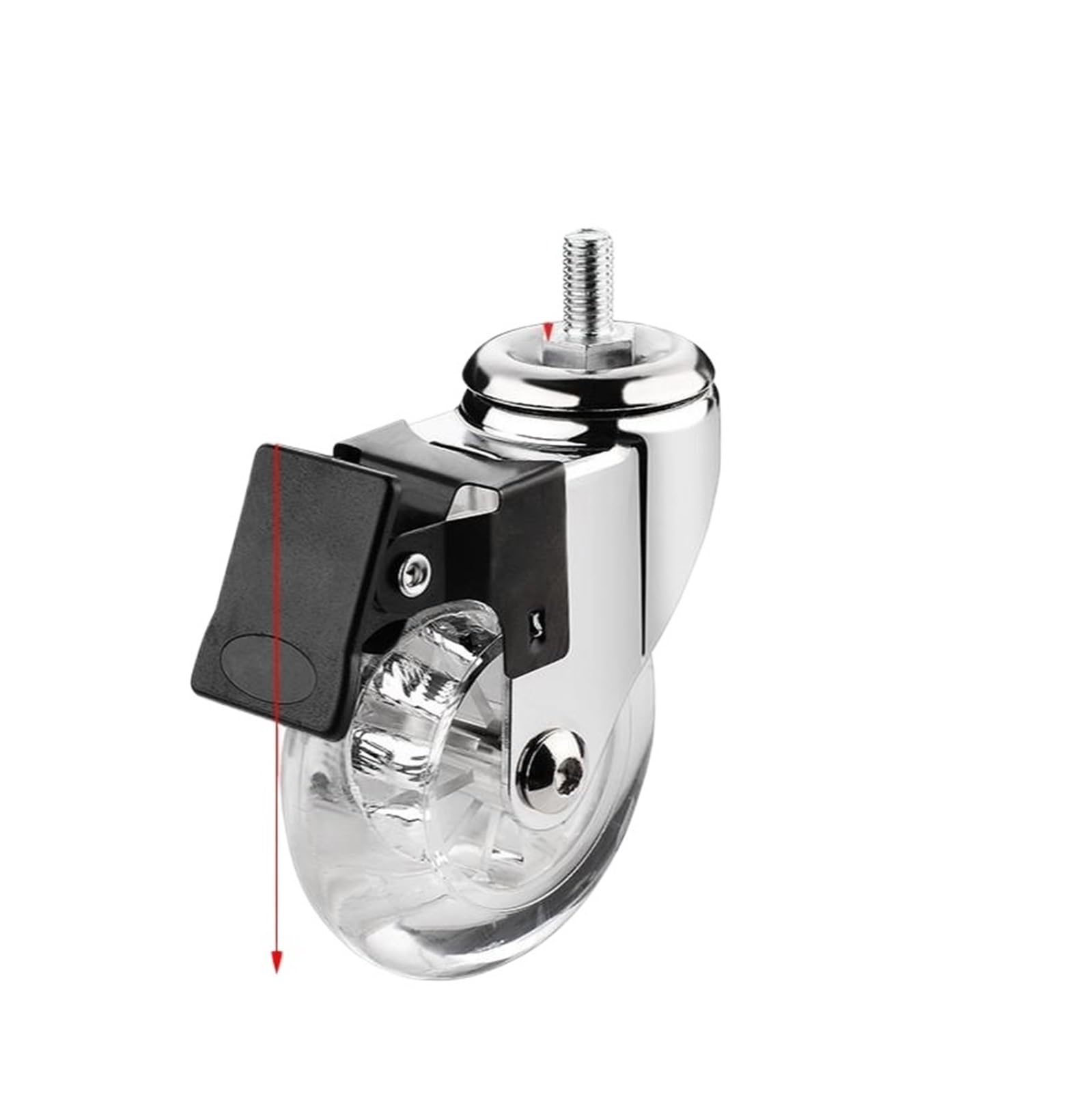 MXXDMOPD 4 Pieces/lot 3 inch Transparent Wheel Furniture Display Cabinet Silent Rubber Swivel Pulley Caster(D)