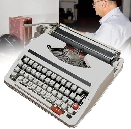 Portable Vintage Manual Typewriter - Classic Retro Typewriter for Writers & Collectors, Easy Setup, Stylish White Design, Perfect for Home Office & Creative Projects