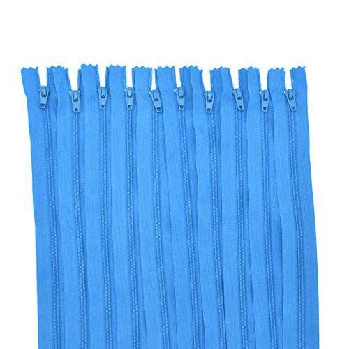 Renashed 60Pcs 12Inch Nylon Coil Zippers for Tailor Sewer Sewing Craft Crafter's Specia (Lake Blue)