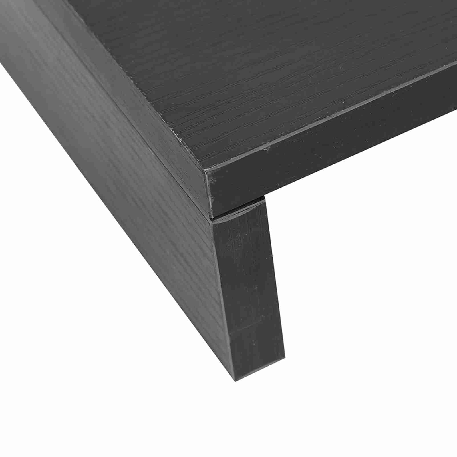 Drewniany stojak na monitor do monitorów LED LCD, podstawka do biurka podnosząca wysokość ekranu i zmniejszająca obciążenie szyi, organizer pod biurkiem do komputera i laptopa, 50 (Czarny)