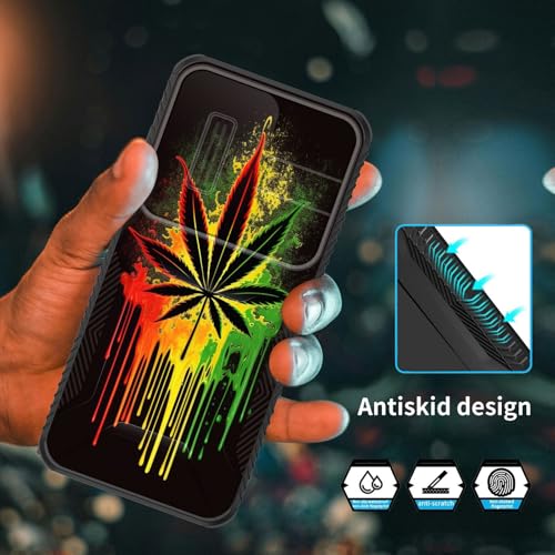 wiaekosef for Galaxy S25 FE Case Built in Slide Camera Lens Cover,Heavy Duty Shockproof Protection Dual Layer Case for Samsung Galaxy S25 FE 6.7" 2025,Marijuana Leaf Weed - image 5