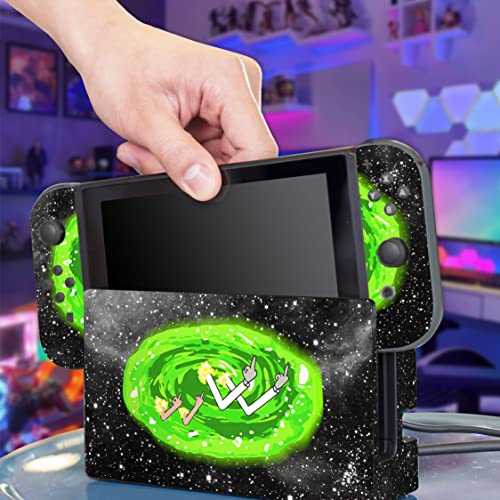 Hk Studio Game Console Switch Skins - Magic Portal Game Console Switch Stickers With No Bubble, Waterproof - Game Console Switch Wrap Skin - Including Skin For Joy-Cons, Dock, Grip And Console #TOP5