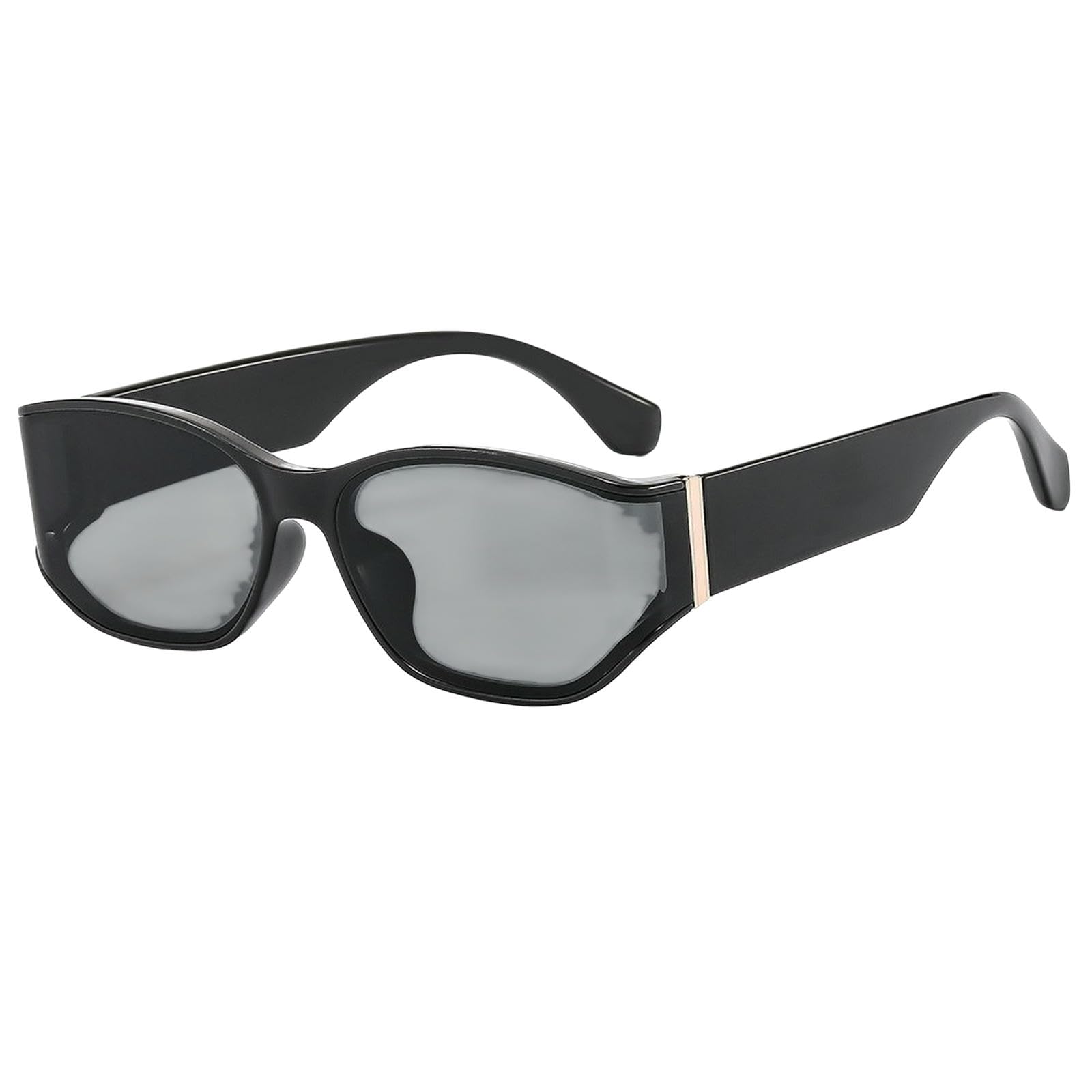 Lunettes de soleil femme œil de chat surdimensionnées noires et verres gris