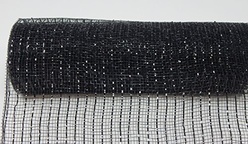 Floral Supply Online - 10 Inch X 30 Feet Black Metallic Mesh Ribbon. The Exclusive Metallic Mesh With A Unique Touch Of Color And Sparkle. #TOP1