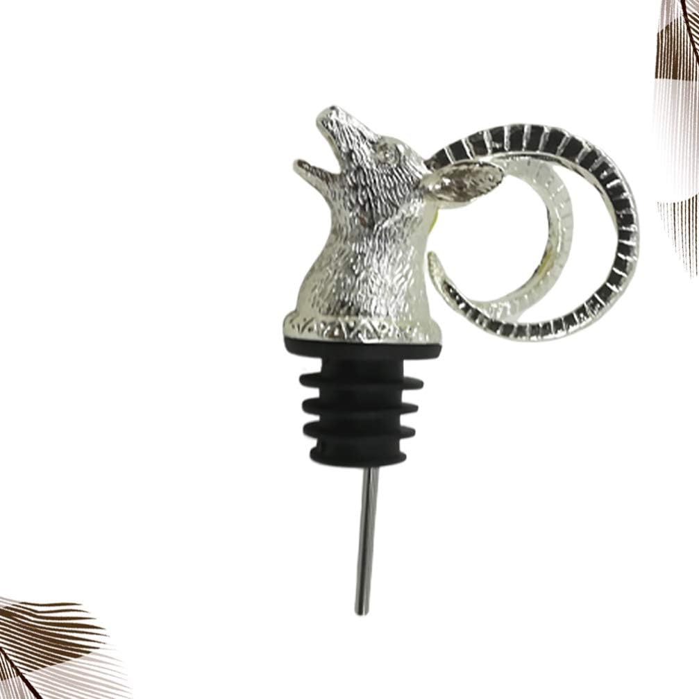 Hemoton Antelope Head Wine Pourer and Stopper Creative Aerator for Parties and Restaurants Silver Animal Design Lightweight and Unique Wine Accessory