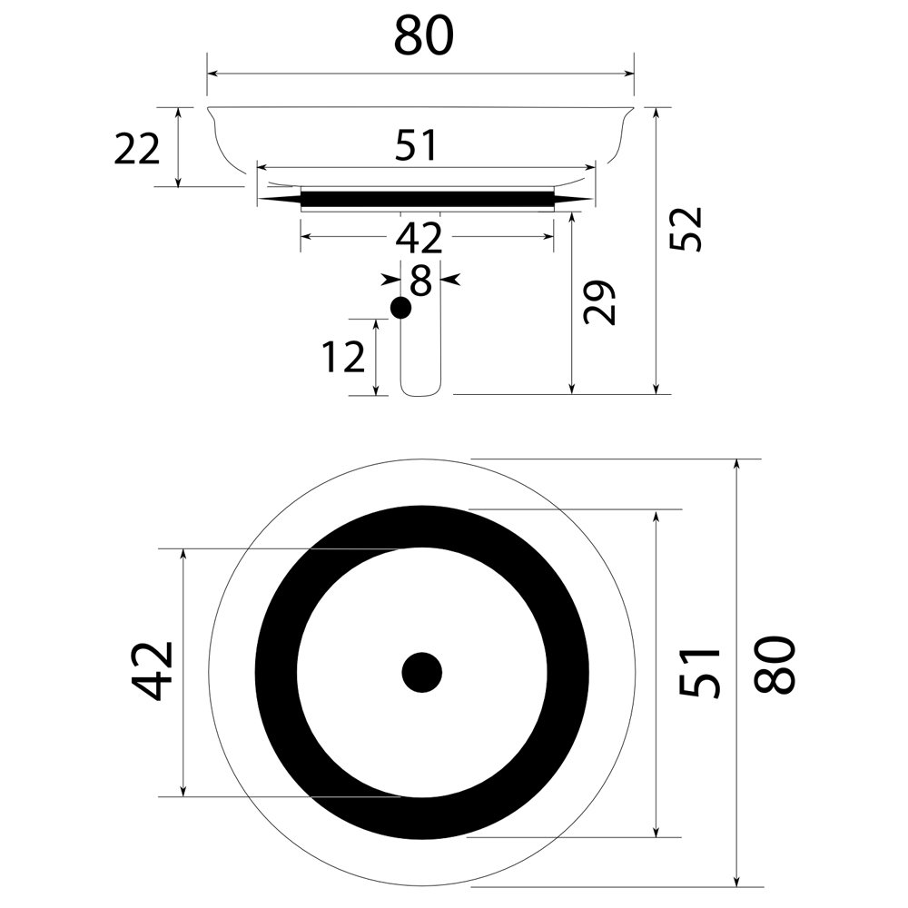 ALBA Siebkörbchen 00777 manuell Ø 80 mm für systemceram Spülen/Siebkorb/Siebkorbeinsatz