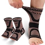 Copper Ankle Brace, Copper Infused Ankle Support Compression Sleeve for Men & Women, for Foot Pain R