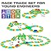 USA Toyz Glow Trax Glow in The Dark Race Tracks for Kids- Speedway Race Car Track Set with 360pk Flexible Roads, 2 Light Up Toy Cars, Bridges, Ramps, Play Set STEM Building Toys for Boys and Girls