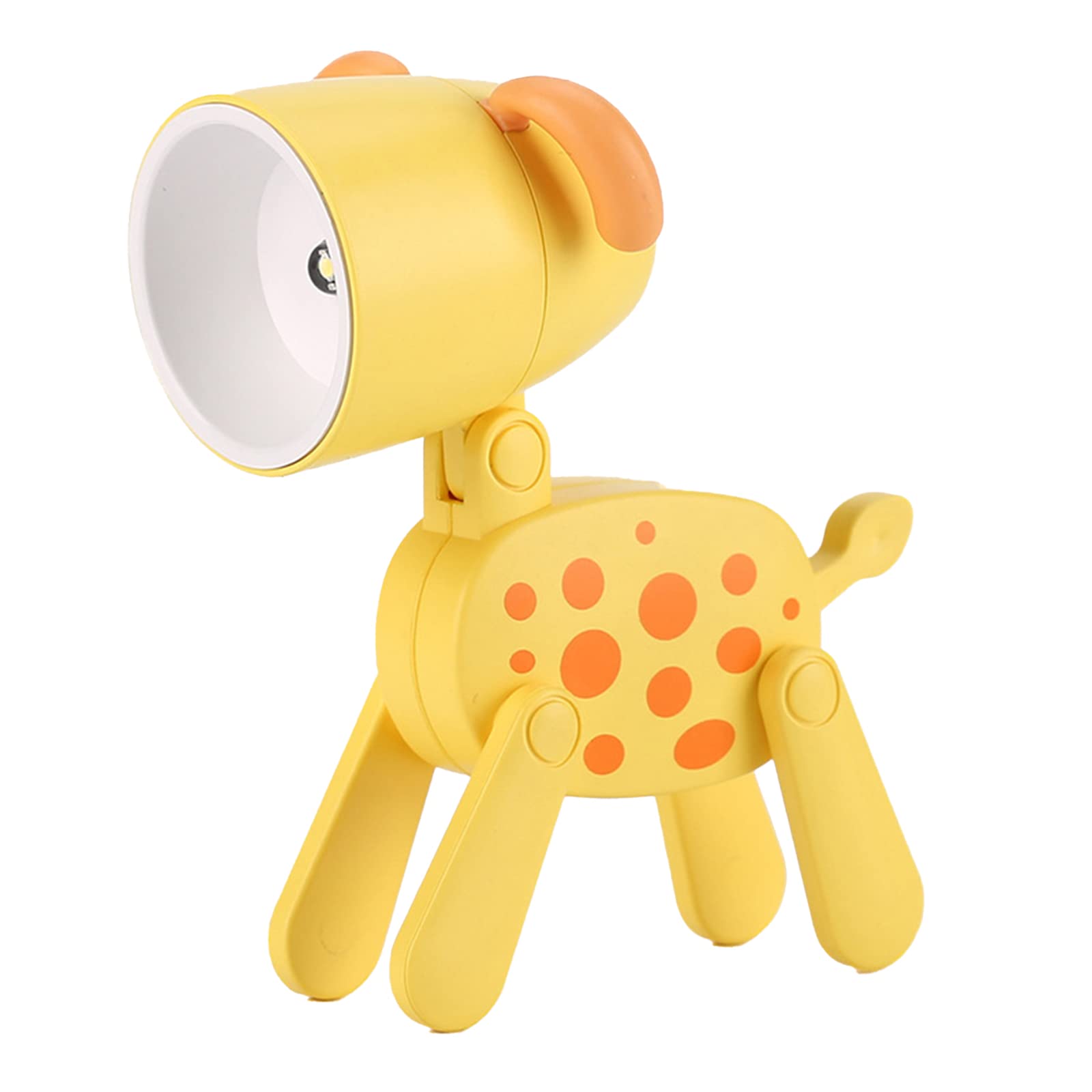 MOREASE Cute Dog Night Lights, Night Light Kids Lamp for Bedroom, Adjustable Angle LED Portable Dinosaur Lamp, Battery Powered Nightlight for Home Office Decorations Children Christmas Gifts (Yellow)