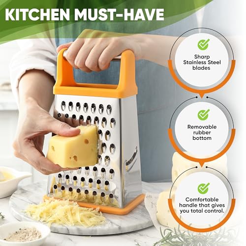 Image of Spring Chef Stainless Steel XL Cheese Grater for Kitchen, Mango