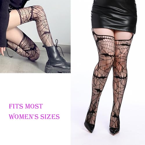 Halloween Spiderweb Stockings Bat Fishnet Tight Stocking Gothic Punk Sexy Dark Gift for Women Halloween Outfits Party Supplies Stage Show4