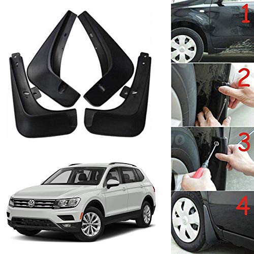 Image of Oshotto (O.E.M Fitting Cup Type) Mud Flap /Splash Guard Compatible with Volkswagen Tiguan Old Big (Set of 4)