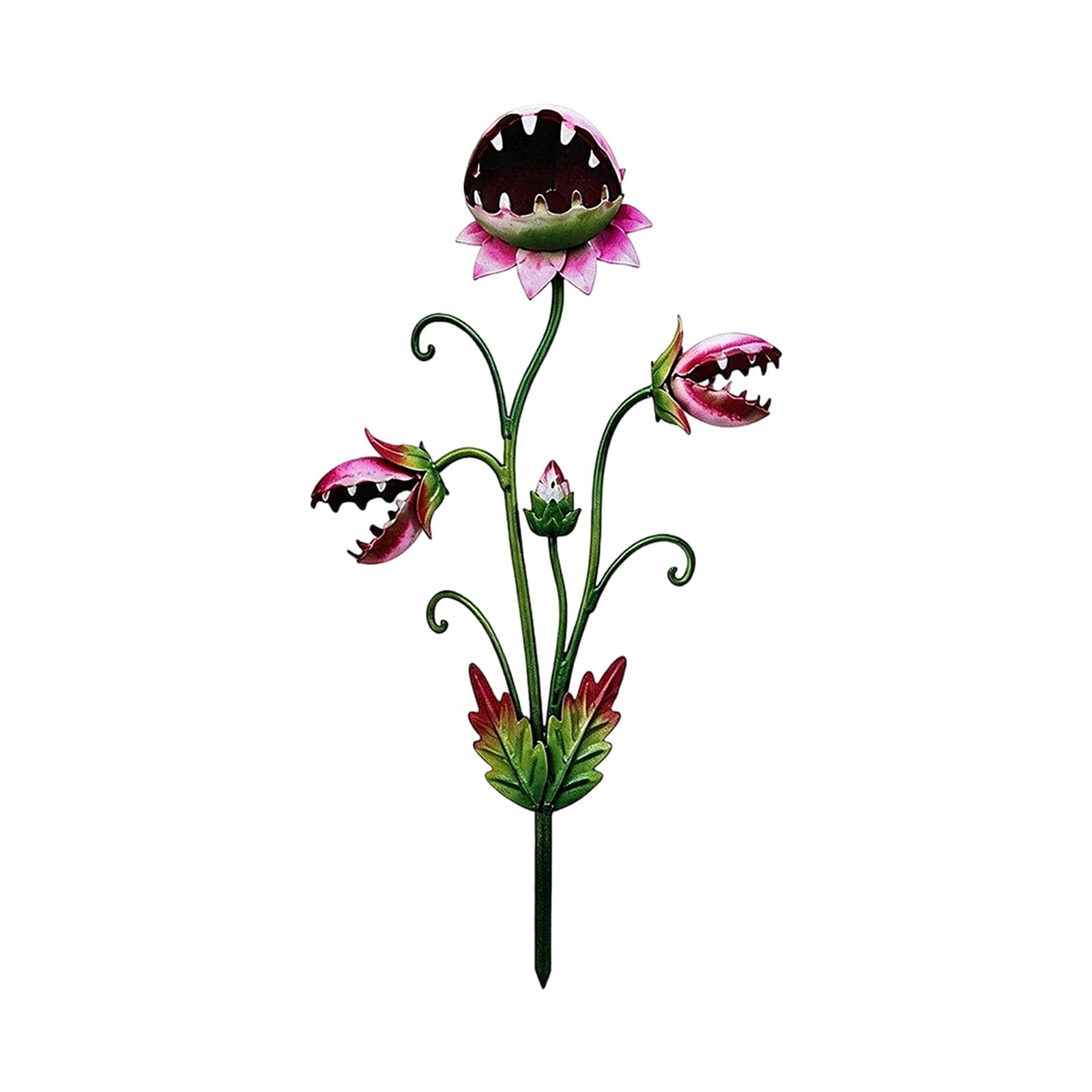 Shuade A Metal Yard Ccent Stake For Patio Containers Nd Garden Beds, Decorative Garden Ornament With Easy Soil Placement Metal Stake Decor Flower Container Ccent Yard Ornament Flower Bed Patio Container