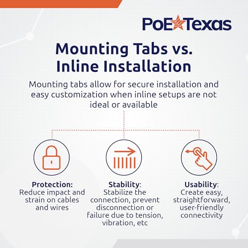 PoE Texas 48v to 24v PoE Converter - Inline PoE Splitter with 24 Volt 25 Watt PoE or DC - Converts IEEE 802.3at PoE+ to 24V Passive PoE or 24V DC Output with Gigabit Data for Ubiquiti and Mikrotik 5