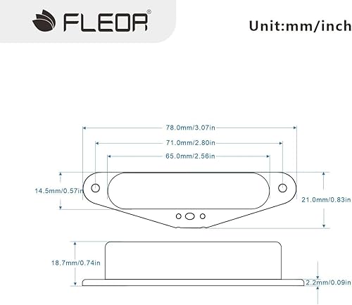 Miniatura 2 de FLEOR Alnico 5 pastillas de guitarra Single Coil TL Neck Pickup Chrome para TL estilo guitarra pastillas parte