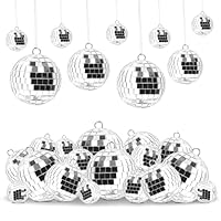 25 Stück Disco Spiegelball, 4 Größen 3cm 4cm 5cm 6cm Silber Discokugel zum Aufhängen, Silber Hängekugel für Party Dekoration