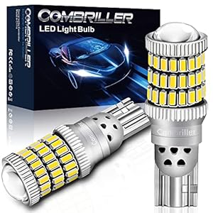 Combriller 921 912 LED Bulbs for Blackup Reverse Light Bulbs, T15 906 W16W LED Bulb, 6000K Xenon White, 1300LM 3014 58-SMD Chips for Car Truck Cargo Light Bulbs Replacement, Pack of 2