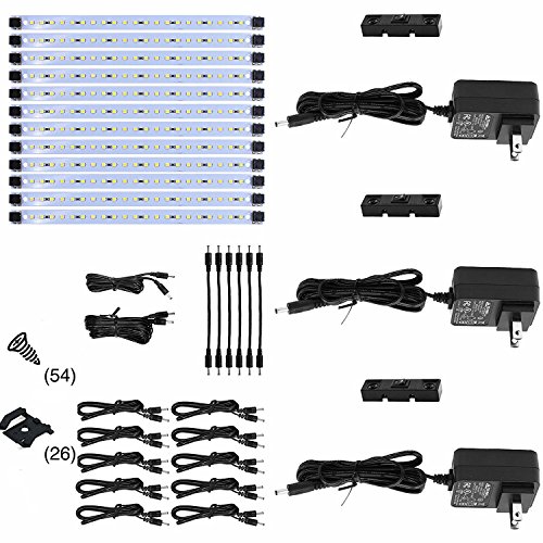 Inspired Led Under Cabinet Lighting Pro Series Triple Deluxe+ 12 Panels - 3 Power Supply Kit - Warm White #TOP4
