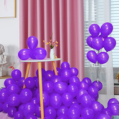 Image of Purple Balloons 110Pcs, 5 Inch Small Purple Latex Party Balloons, Mini Thick Purple Balloons for Birthday Wedding Baby Shower Decorations.