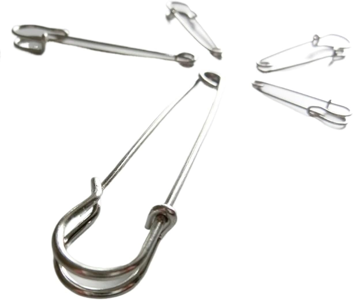 150 Pcs Large Metal Safety Pins Silver Color for Jewelry Crafts DIY Sewing Tools Accessory Apparel Accessories for Clothes and Sewing(70mm)