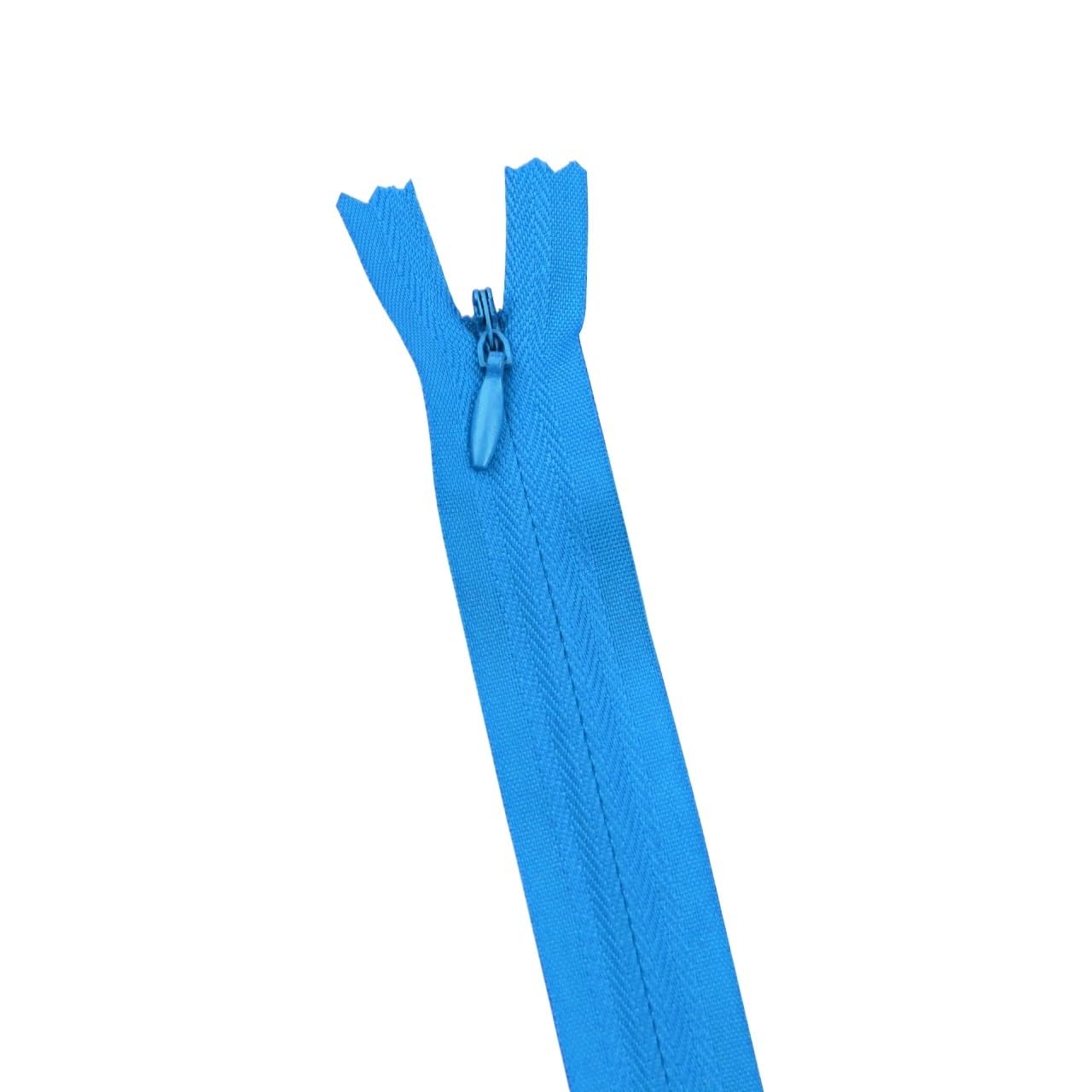 DIY Craft Zipper 10pcs 3# Invisible Nylon Zipper Coils, Practical Zippers Length 28cm-60cm for DIY Handcraft Sewing(Blue,35cm)