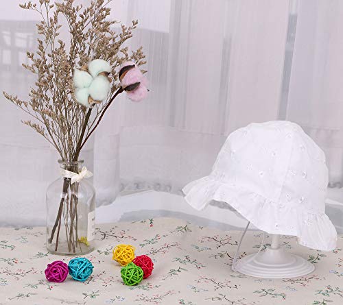 Simplikids Baby Infant Floral Embroidered Floppy Wide Brim Sun Hats, White, 12-24 Months #TOP4