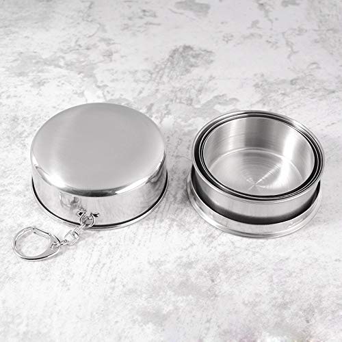 Gtell 3 Pack Stainless Steel Camping Folding Cup Portable Travel Mug, Hiking Demountable Collapsible Cup With Keychain(All-1 Small+ 1Middle+ 1Large) #TOP7