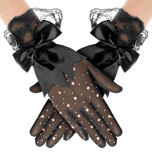 Gants extensibles en dentelle avec strass Nero : l'atout anti-glisse pour vos soirées