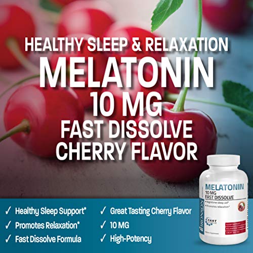 image for Bronson Melatonin 10mg Fast Dissolve Cherry Flavored Tablets Vegetaria