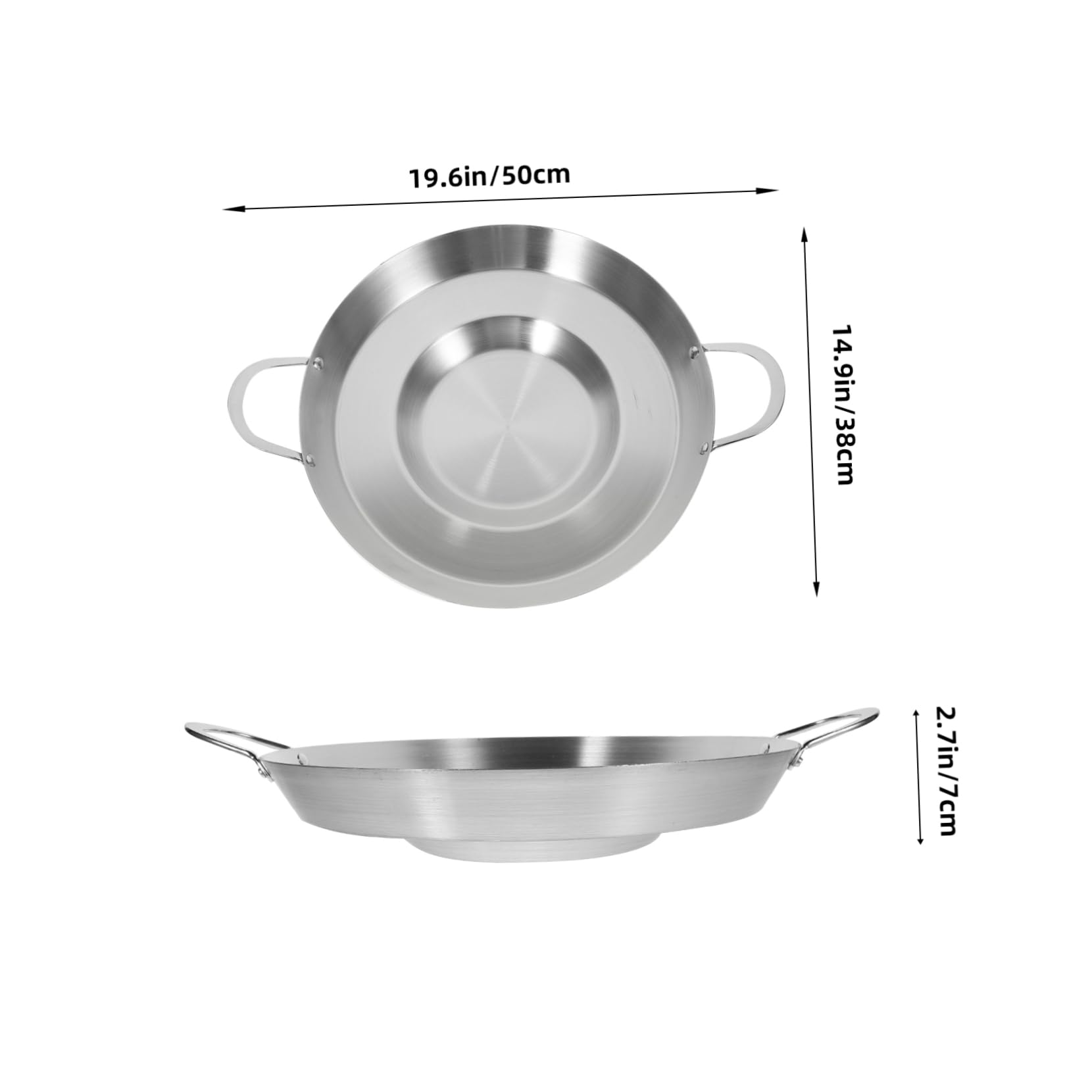 ABOOFAN Stainless Steel Flat Frying Pot Practical Deep Fryer for Bbq Potatoes and Eggs Smooth Bottom for Even Heat Distribution Convenient Kitchen Tool