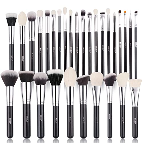 GNASTAS Makeup Brushes BELLI 30Pcs Professional Makeup Brush Set Original Natural-Synthetic Kabuki Foundation Face Powder Highlighter Contour Eye Shadow Eyebrow Eyeliner Make Up Brush Tools Kit