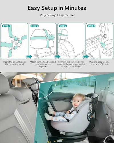 OTTOCAST Cabin Care Baby Camera for Car, 1080P Baby Car Camera with HD Night Vision, Wireless CarPlay Adapter, 150° Wide Angle, Real-Time Rear Seat Monitor — view 8