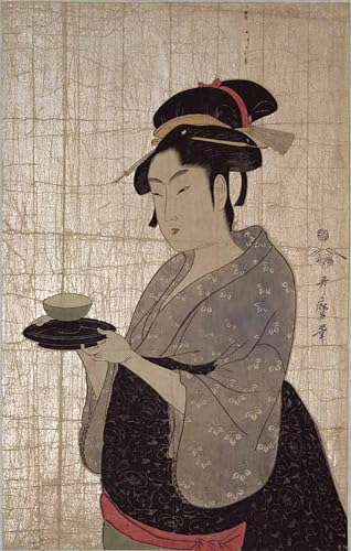 Lienzo decorativo vintage Kitagawa Utamaro de 60x90cm con impresión artística de alta calidad