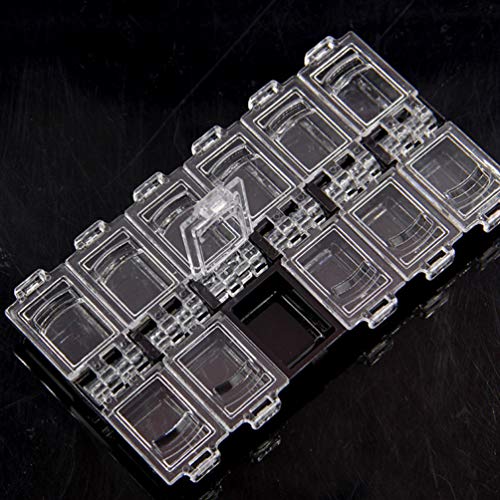 Image of ARTIBETTER 12-Compartment Jewelry Storage Box with Transparent Cover and Secure Closure Durable Compact Organizer for Small Accessories 4-Pack