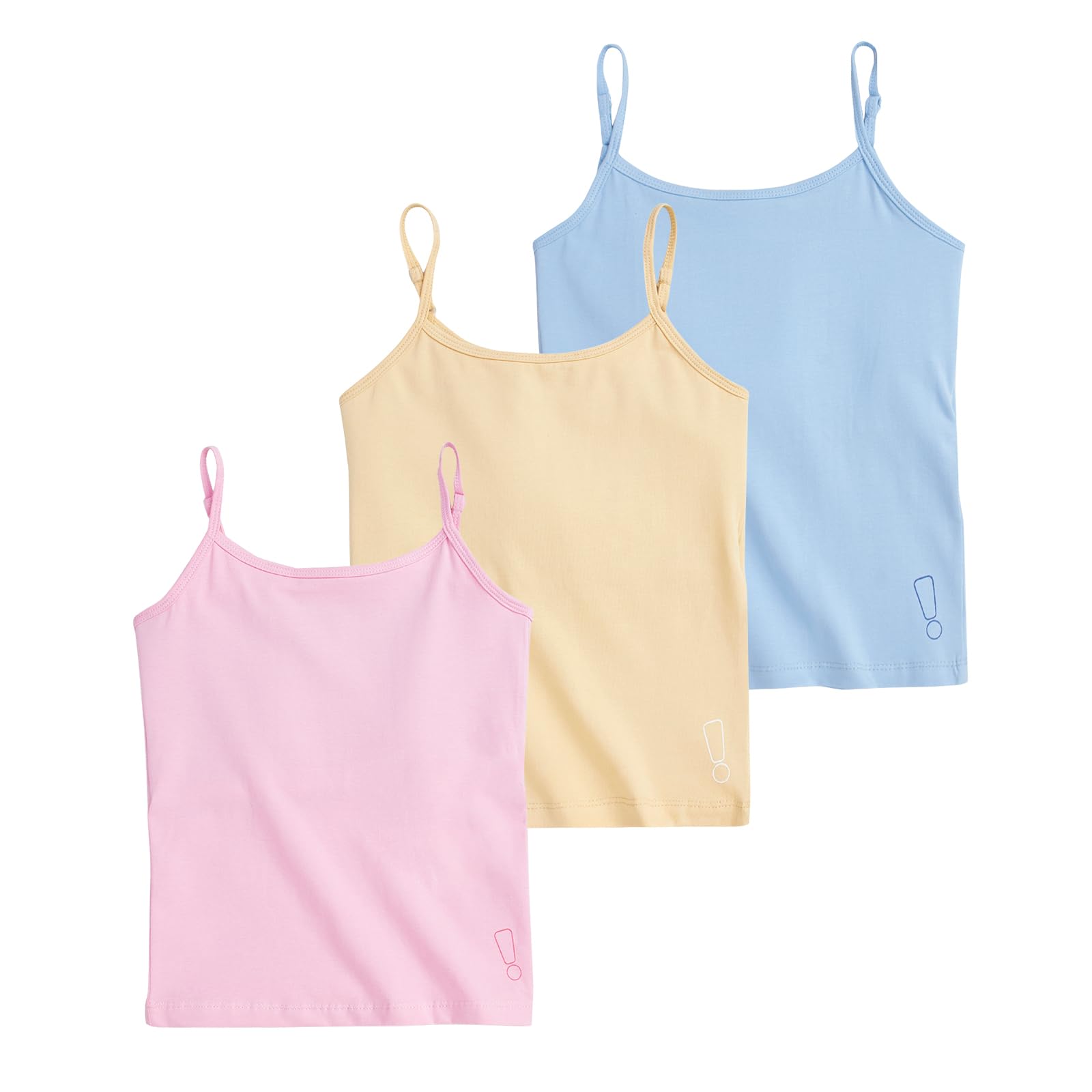 YouGotPlanB Cotton Padded Camisole | Pack of 3 | Ages 8-16 Years | Built-in Light Padding | Full Coverage | Perfect for School - Image 3 thumbnail
