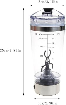 450ml Protein Shaker Water Bottle for Electric Automatic Mixer Smart Cup Mixer Shaker Bottle Electric Protein Shaker Cup Auto Shake Mixer Drink Juicer Coffee Mixing Mug Electric Shaker Cup