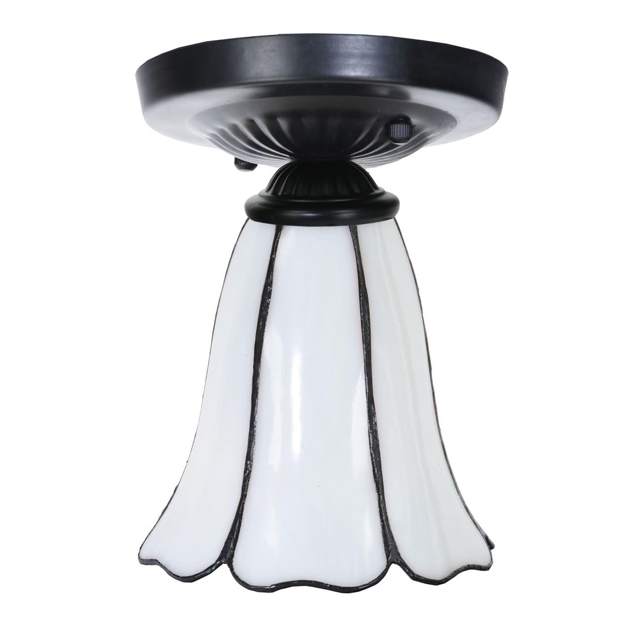 Plafonnier Tiffany noir Liseron des champs en verre ciselé - 2