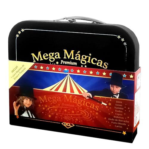 Maleta Especial de Mágicas Didática Livro com 22 Truques Varinha e Acessórios Kit de Presente Infant