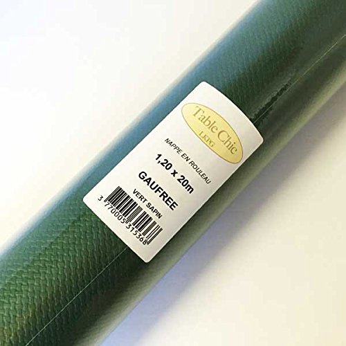 Table Chic - Nappes Papier Gaufrée 1,20X20M Vert Sapin