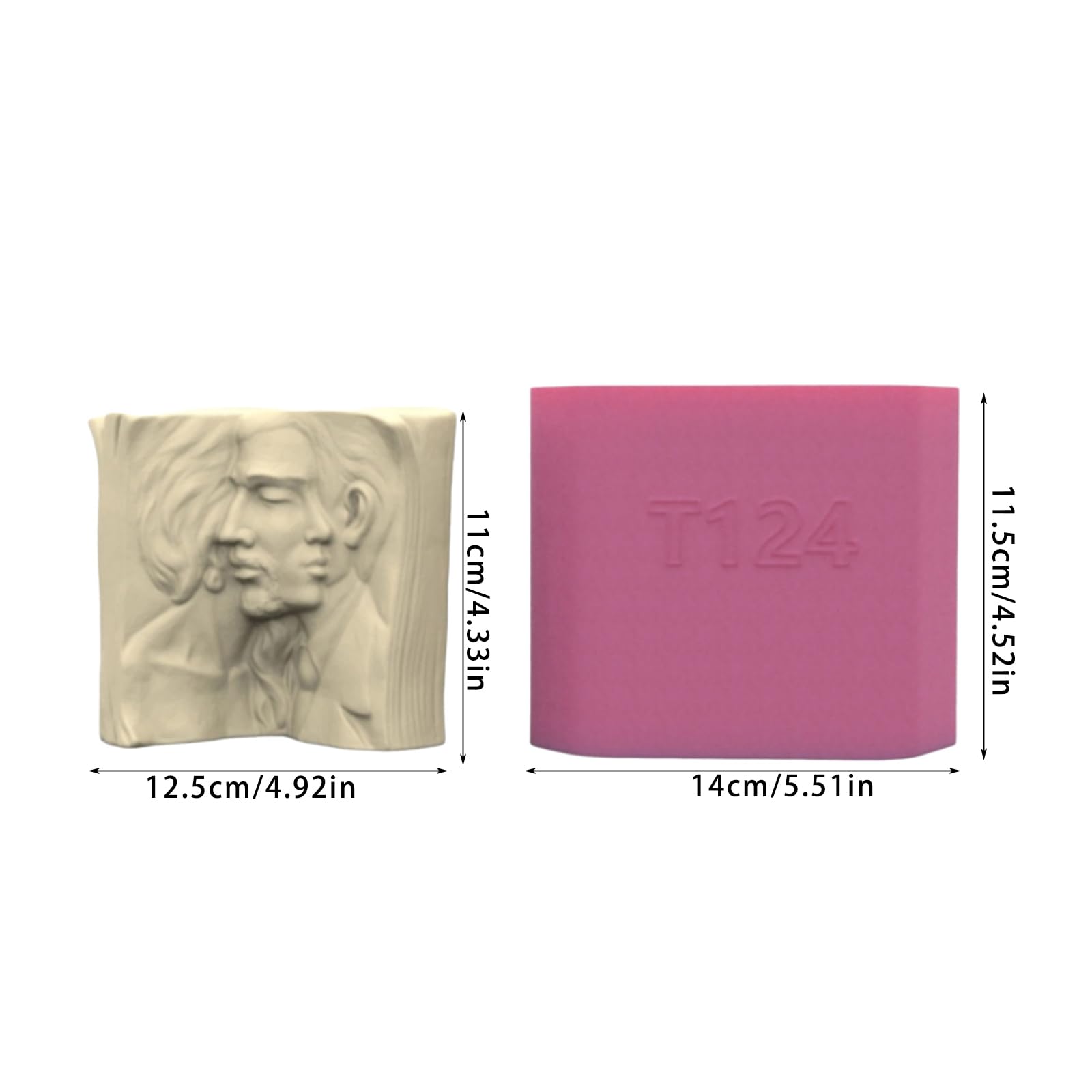Moldes para florero, moldes para macetas de flores, moldes para manualidades, moldes de escultura de libros, textura de silicona para jarrón