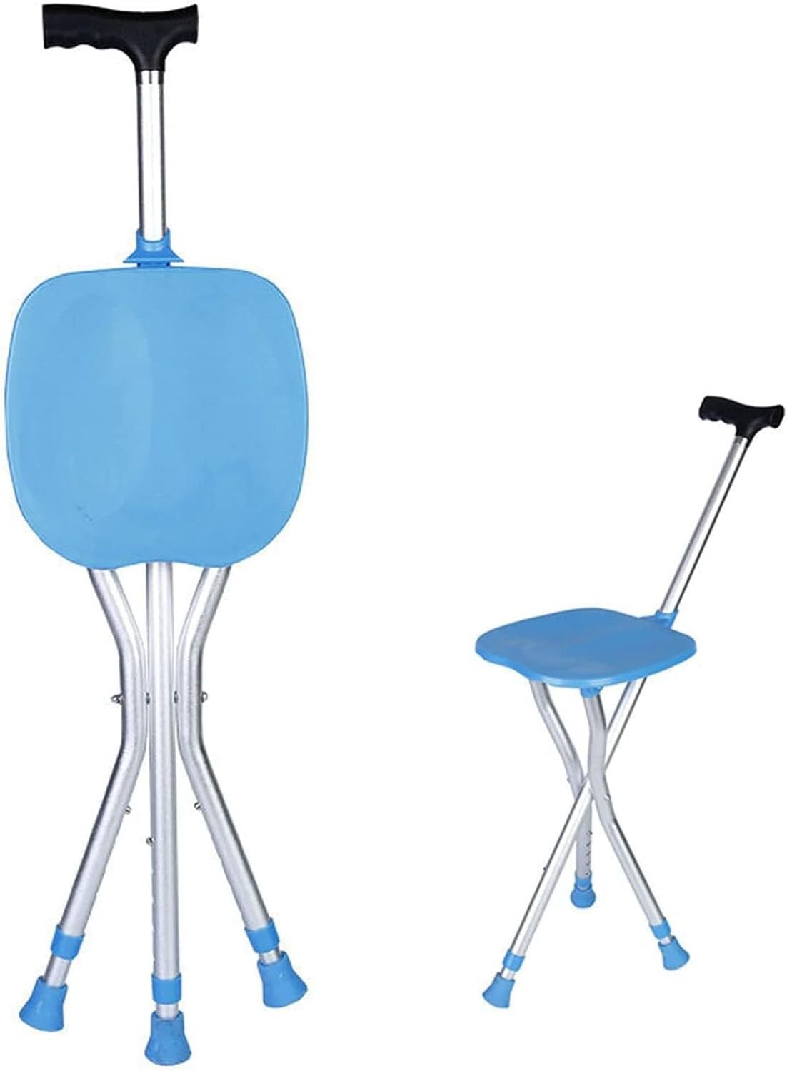 Taburete Plegable para Muletas Bastón para Trípode Bastón Ortopédico Ajustable A La Altura Ayuda para Caminar Silla Asiento Muleta Adecuado para La Pesca El Senderismo