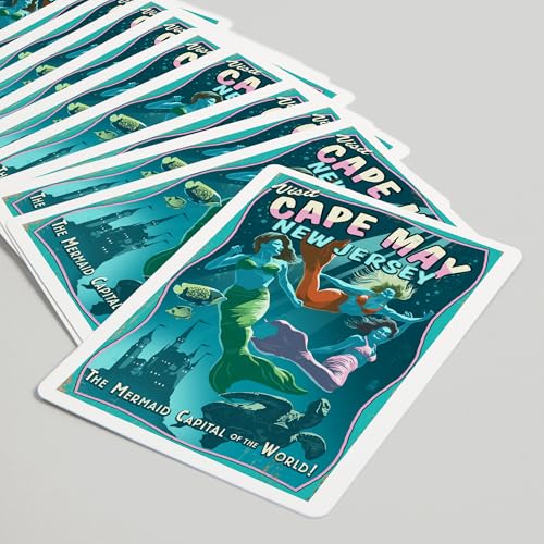 Baraja de 52 cartas estilo póker Mermaids Vintage miniatura 5